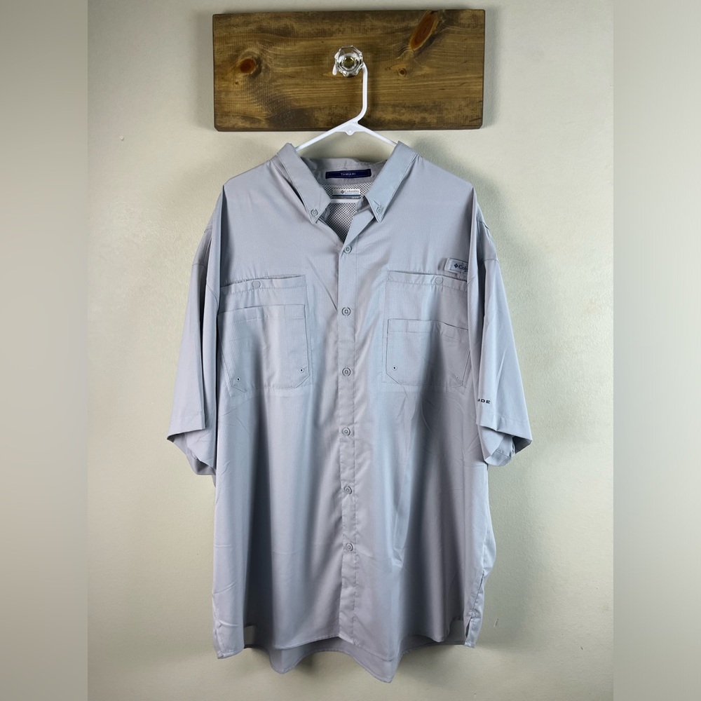 Columbia PFG Omi Shade Tamiami Grey 3X Men’s Vented Outdoor Fishing Polo Shirt